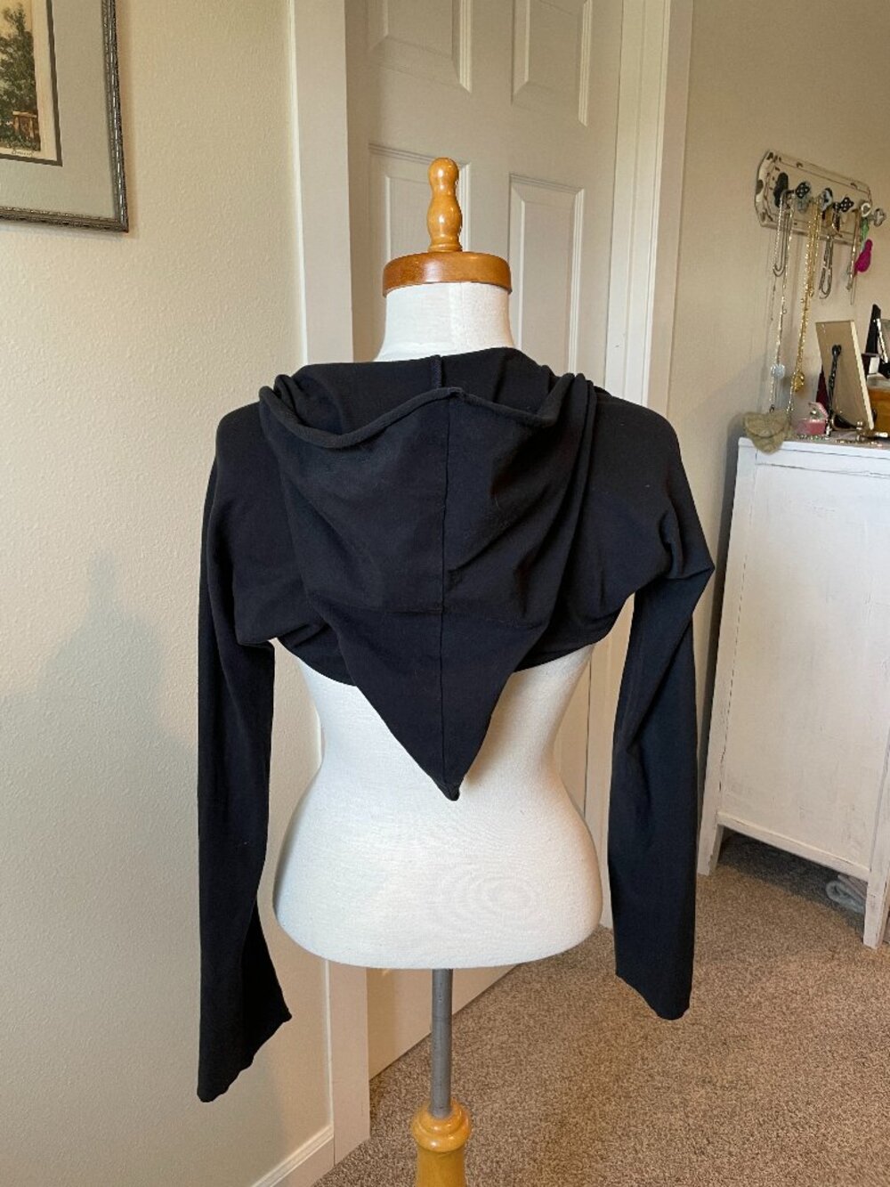 Y2K Dervish Pointed Pointy Hood Shrug Black S